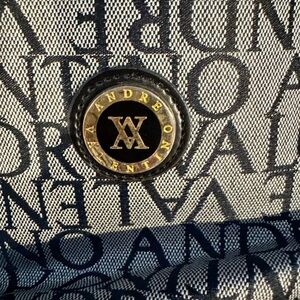 Andre Valentino Black and Gray Patterned Bag